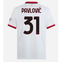 Koszulka piłkarska AC Milan Strahinja Pavlovic #31 Strój wyjazdowy 2024-25 tanio Krótki Rękaw